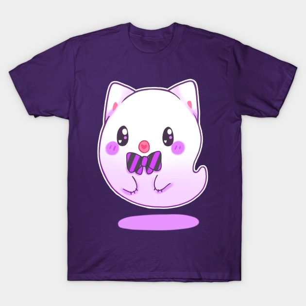 Boo - Ghost cat T-Shirt by linkitty